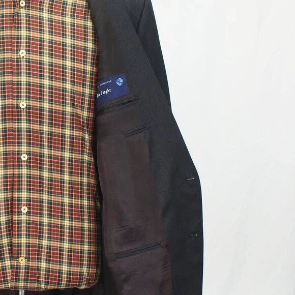 Tom James 46R Gray Blazer Sport Coat Jacket 2-Button Solid Y124